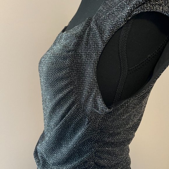 Ruched Black and Silver Dress - Picture 3 of 7